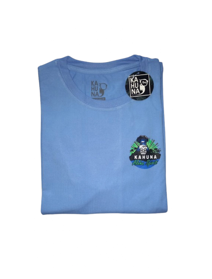 Camiseta Orgánica Azul Unisex para Niños - Diseño Volcán Hawaii